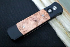 Pro Tech Godson Auto - Black Handle W/ Maple Burl Insert - 154CM Satin Blade 706 8 Pro Tech Godson Auto - Black Handle W/ Maple Burl Insert - 154CM Satin Blade 706 -Pro-Tech Knives Shop IMG 7089