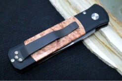 Pro Tech Godson Auto - Black Handle W/ Maple Burl Insert - 154CM Satin Blade 706 9 Pro Tech Godson Auto - Black Handle W/ Maple Burl Insert - 154CM Satin Blade 706 -Pro-Tech Knives Shop IMG 7090