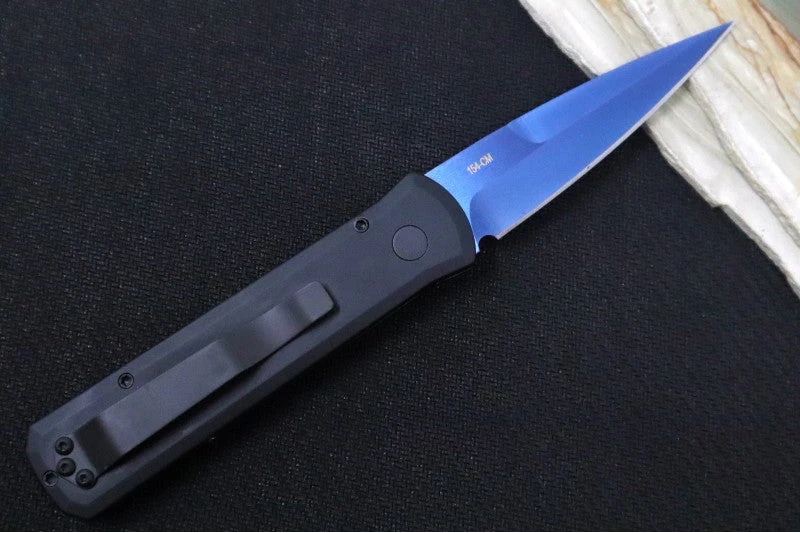 Pro Tech Godson Auto - Black Handle / 154CM Steel / Sapphire Finished Blade 721-SB 2 Pro Tech Godson Auto - Black Handle / 154CM Steel / Sapphire Finished Blade 721-SB - Image 2