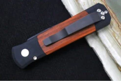 Pro Tech Godson Auto - Black Handle W/ Cocobolo Wood Insert - 154CM Black Blade 704 -Pro-Tech Knives Shop IMG 7974