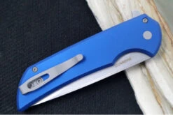 Pro Tech Mordax - Drop Point / Stonewashed Magnacut Blade / Blue Aluminum Handle MX101-BLUE -Pro-Tech Knives Shop IMG 9143