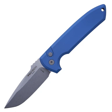 Pro-Tech Rockeye, Blue Aluminum / Stonewash CPM-S35VN - LG301-Blue 1 Pro-Tech Rockeye, Blue Aluminum / Stonewash CPM-S35VN - LG301-Blue