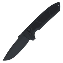 Protech Rockeye Operator, Textured Black Aluminum / Black DLC CPM D2 - LG307D2