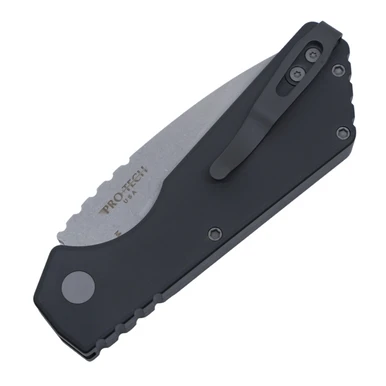 Pro-Tech Strider PT+, Black Aluminum / Stonewash CPM Magnacut - PT201 2 Pro-Tech Strider PT+, Black Aluminum / Stonewash CPM Magnacut - PT201 - Image 2