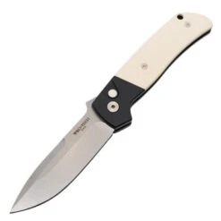 Pro-Tech Terzuola ATCF - Black Aluminum, Ivory Micarta / Stonewash CPM-MagnaCut - BT2751