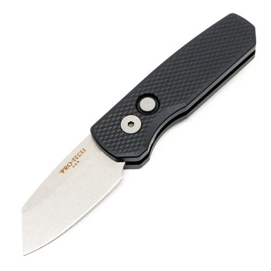 Pro-Tech Runt 5 Reverse Tanto - Textured Black Aluminum / Stonewash CPM-20CV - R5205 1 Pro-Tech Runt 5 Reverse Tanto - Textured Black Aluminum / Stonewash CPM-20CV - R5205