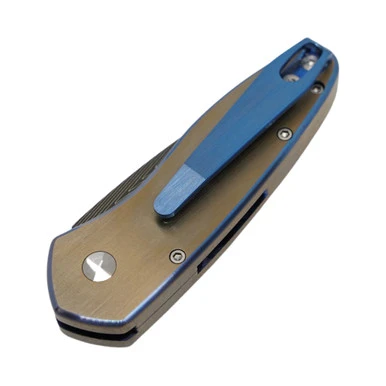 Pro-Tech Sprint Custom - Wave Titanium / Herringbone Damascus - 2951-H 2 Pro-Tech Sprint Custom - Wave Titanium / Herringbone Damascus - 2951-H - Image 2