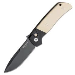 Pro-Tech Terzuola ATCF Tuxedo - Black Aluminum W/ Ivory Micarta Inlays / DLC CPM-MagnaCut - BT2752