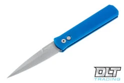 Pro-Tech Godfather - Blue Handle - Bead Blasted Blade