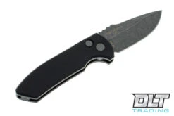 Pro-Tech SBR - Black Handle - Acid Washed Blade - Left Handed