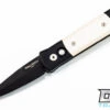Pro-Tech Godson - Black Handle - Ivory Micarta Inlay - Black Blade