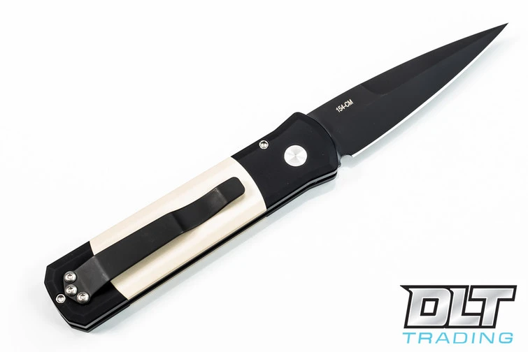 Pro-Tech Godson - Black Handle - Ivory Micarta Inlay - Black Blade 2 Pro-Tech Godson - Black Handle - Ivory Micarta Inlay - Black Blade - Image 2