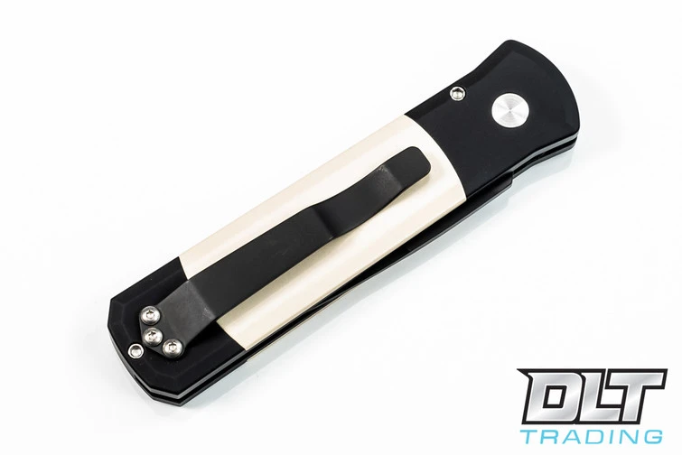 Pro-Tech Godson - Black Handle - Ivory Micarta Inlay - Black Blade 5 Pro-Tech Godson - Black Handle - Ivory Micarta Inlay - Black Blade - Image 5