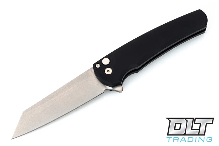 Pro-Tech Malibu Reverse Tanto - Black Handle - Stonewashed Blade 1 Pro-Tech Malibu Reverse Tanto - Black Handle - Stonewashed Blade