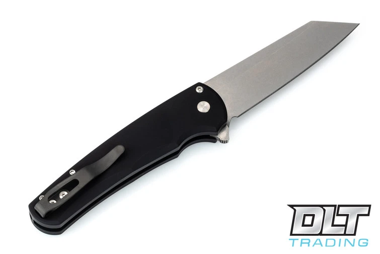 Pro-Tech Malibu Reverse Tanto - Black Handle - Stonewashed Blade 2 Pro-Tech Malibu Reverse Tanto - Black Handle - Stonewashed Blade - Image 2