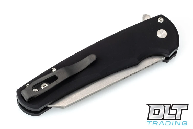 Pro-Tech Malibu Reverse Tanto - Black Handle - Stonewashed Blade 5 Pro-Tech Malibu Reverse Tanto - Black Handle - Stonewashed Blade - Image 5