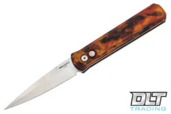 Pro-Tech Godfather - Del Fuego Custom Anodized Handle - Satin Blade