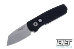 Pro-Tech Runt 5 - Textured Black Handle - Stonewashed Reverse Tanto Blade