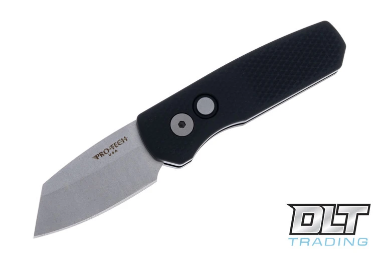 Pro-Tech Runt 5 - Textured Black Handle - Stonewashed Reverse Tanto Blade 1 Pro-Tech Runt 5 - Textured Black Handle - Stonewashed Reverse Tanto Blade