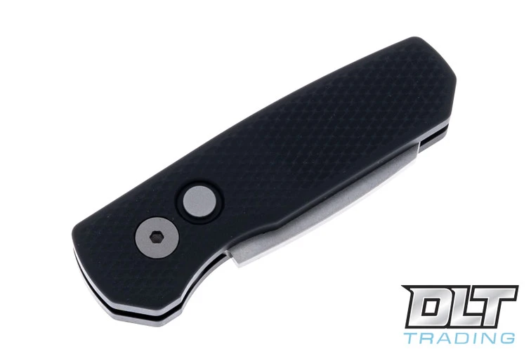 Pro-Tech Runt 5 - Textured Black Handle - Stonewashed Reverse Tanto Blade 4 Pro-Tech Runt 5 - Textured Black Handle - Stonewashed Reverse Tanto Blade - Image 4