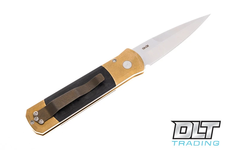 Pro-Tech Godson - Bronze Handle - Black Camo Fat Carbon Inlay - Satin Blade 2 Pro-Tech Godson - Bronze Handle - Black Camo Fat Carbon Inlay - Satin Blade - Image 2