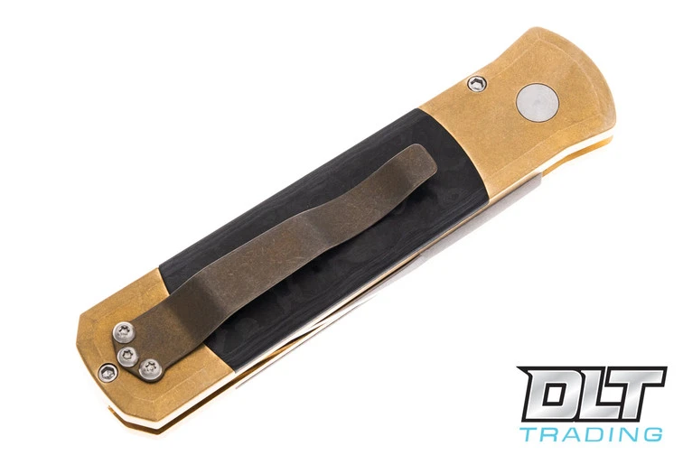 Pro-Tech Godson - Bronze Handle - Black Camo Fat Carbon Inlay - Satin Blade 4 Pro-Tech Godson - Bronze Handle - Black Camo Fat Carbon Inlay - Satin Blade - Image 4