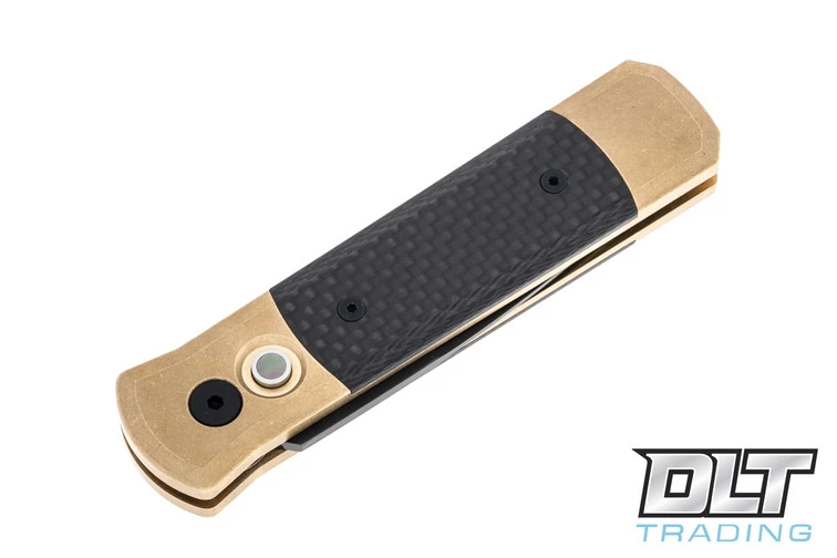 Pro-Tech Godson - Bronze Handle - Carbon Fiber Inlay - Stonewashed Blade 3 Pro-Tech Godson - Bronze Handle - Carbon Fiber Inlay - Stonewashed Blade - Image 3
