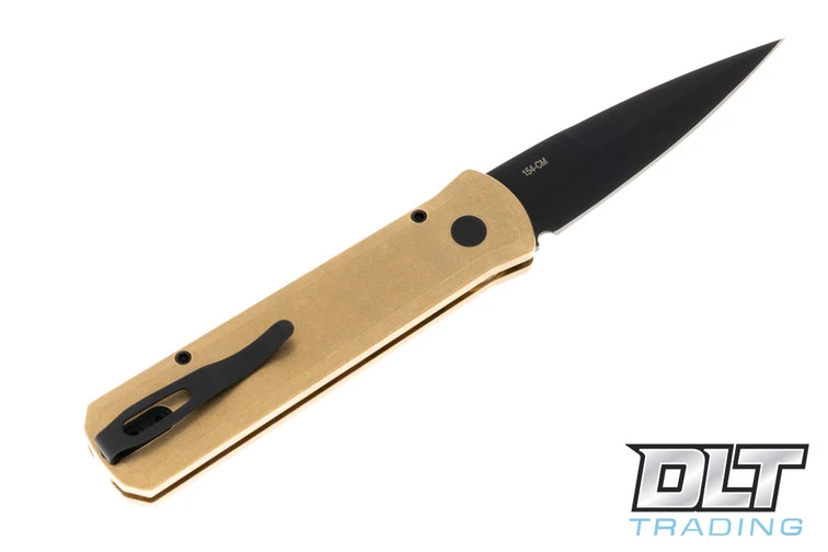 Pro-Tech Custom Godson - Bronze Handle - Gold Dark Matter Fat Carbon Inlay - Black Blade 2 Pro-Tech Custom Godson - Bronze Handle - Gold Dark Matter Fat Carbon Inlay - Black Blade - Image 2