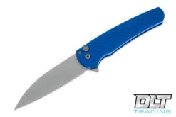 Pro-Tech Malibu Wharncliffe - Textured Blue Handle - Stonewashed MagnaCut Blade