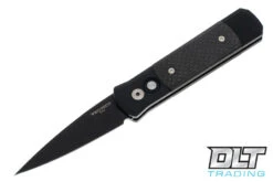 Pro-Tech Godson - Black Handle - Carbon Fiber Inlay - Black Blade
