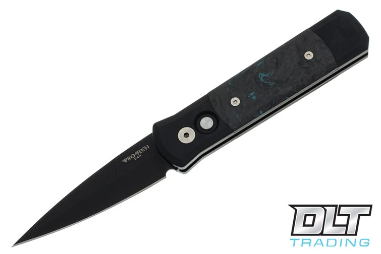 Pro-Tech Godson - Black Handle - Blue Dark Matter Carbon Fiber Inlay - Black Blade 1 Pro-Tech Godson - Black Handle - Blue Dark Matter Carbon Fiber Inlay - Black Blade