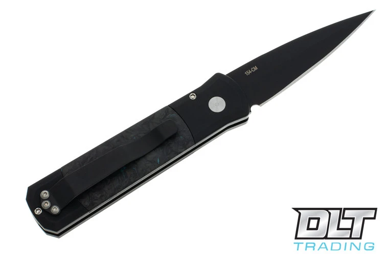 Pro-Tech Godson - Black Handle - Blue Dark Matter Carbon Fiber Inlay - Black Blade 2 Pro-Tech Godson - Black Handle - Blue Dark Matter Carbon Fiber Inlay - Black Blade - Image 2