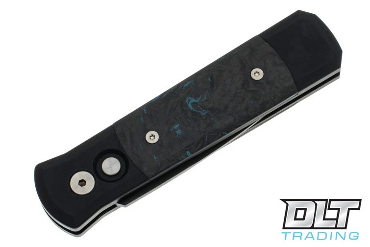 Pro-Tech Godson - Black Handle - Blue Dark Matter Carbon Fiber Inlay - Black Blade 3 Pro-Tech Godson - Black Handle - Blue Dark Matter Carbon Fiber Inlay - Black Blade - Image 3