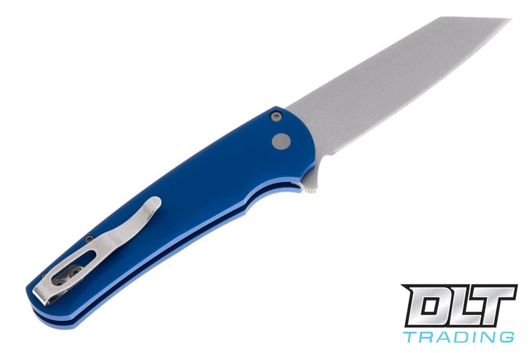 Pro-Tech Malibu Reverse Tanto - Blue Handle - Stonewashed M390 Blade 2 Pro-Tech Malibu Reverse Tanto - Blue Handle - Stonewashed M390 Blade - Image 2