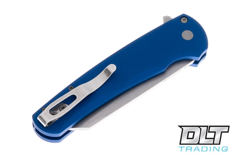 Pro-Tech Malibu Reverse Tanto - Blue Handle - Stonewashed M390 Blade 5 Pro-Tech Malibu Reverse Tanto - Blue Handle - Stonewashed M390 Blade - Image 5